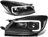 DNA Motoring HL-3D-FESC13-CH-CL1 Chrome Housing Projector Headlights With LED Day Time Running Light Bar For Escape