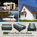 WZRELB 2000W 12V 120V Pure Sine Wave Solar Power Inverter with Remote Control Switch,RBP200012VCRT