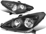 DNA Motoring HL-OH-ES30002-BK-CL1 Black Housing Factory Style Headlights Replacement For 02-03 ES300