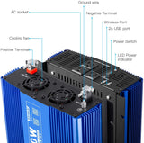Kinverch 2000W Pure Sine Wave Inverter 12V DC to 110V AC Power Inverter for Car/Truck/RV with 3 AC Outlets &1USB Ports &Bluetooth Remote Control