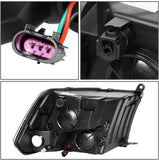 DNA Motoring HL-OH-DR09QUA-BK-AM Black Amber Headlights Compatible with 10-18 Ram 1500-5500,Fit Dual or Quad Headlight Models