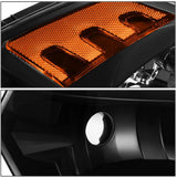 DNA Motoring HL-OH-DR09QUA-BK-AM Black Amber Headlights Compatible with 10-18 Ram 1500-5500,Fit Dual or Quad Headlight Models