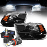 DNA Motoring HL-OH-DR09QUA-BK-AM Black Amber Headlights Compatible with 10-18 Ram 1500-5500,Fit Dual or Quad Headlight Models