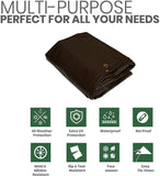 Super Heavy Duty Poly Tarp Cover Thick 16 Mil, Waterproof, 100% UV Resistant, Rot/Rip/Tear Proof Tarpaulin (Cut Size: 18' x 24', Finished Size: 17'6" x 23'6", Dark Brown)