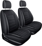 LUCKYMAN CLUB Custom Fit Seat Covers for 2015-2022 F150 Crew Cab, and 2017-2022 F250 F350 Crew Cab with Waterproof Faux Leather (Black & Red)