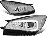 DNA Motoring HL-3D-FESC13-CH-CL1 Chrome Housing Projector Headlights With LED Day Time Running Light Bar For Escape