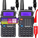 MIRKIT 4X Ham Radios Baofeng UV 5R MK5 8 Watt Max Power - 1800 mAh Li-ion Battery & Baofeng Programming Cable MIRKIT FTDI Model 3 Red for Your Radio Compatible with UV-5R, 5RA, uv82hp, bf 888s, 5RC