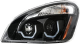 GG Grand General 89402 Freightliner Cascadia Projector Headlight with White LED Running Light for 2008 and Newer – Driver Side, Matte Black