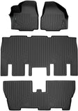 SMARTLINER Custom Floor Mats 3 Row Liner Set Black for 2017-2021 Chrysler Pacifica 8 Passenger Model Only (No Hybrid or Pinnacle Models)