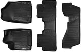 MAXLINER Floor Mats 3 Row Liner Set Black for 2014-2019 Acura MDX with 2nd Row Bench Seat (No Hybrid Models)