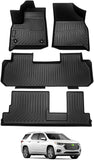 Cartist Custom Fit for Floor Mats 2018-2022 Chevrolet Traverse 8 Seats All Weather Floor Mat Heavy Duty Carpet Protection(Only fits with 2nd Row Bench seat)