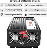 Xijia 1500W(Peak Power 3000W) 48v to 120v Pure sine Wave 60HZ Solar Inverter for Home Use car (DC48V (Range 40V-60V) 1500W)