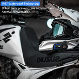 Motorcycle Helmet Bluetooth Headset, 2400m 4 Riders Group intercom Communication System, Waterproof/Hands-Free,GPS,Noise Reduction,Big Button(Set) (Blue and Gray, 2pack)