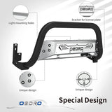 oEdRo Bull Bar Fits 2005-2015 Toyota Tacoma, Pickup Front Brush Push Bumper Guard Textured Black, w / Chrome Skid Plate Light Mount