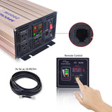 MWXNE 2000 Watts Power Inverters, 12V DC to 110V AC Pure Sine Wave Car Power Adapter with LCD Display, Remote Control, 3 Outlets and Dual 4.2A USB Charging Ports