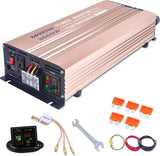 MWXNE 2000 Watts Power Inverters, 12V DC to 110V AC Pure Sine Wave Car Power Adapter with LCD Display, Remote Control, 3 Outlets and Dual 4.2A USB Charging Ports
