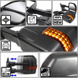 DNA Motoring TWM-057-T666-BK-AM Pair Manual Foldable+LED Turn Signal Towing Mirrors Replacement Compatible With 08-16 F250/F350/F450/F550 Super Duty, Black