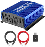 Kinverch 2000W Pure Sine Wave Inverter 12V DC to 110V AC Power Inverter for Car/Truck/RV with 3 AC Outlets &1USB Ports &Bluetooth Remote Control