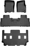 MAXLINER Floor Mats 3 Row Liner Set Black for 2011-2017 Expedition EL / Navigator L with 2nd Row Bucket Seats Without Console
