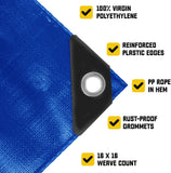 Core Tarps Extreme Heavy Duty 20 Mil Tarp Cover, Waterproof, UV Resistant, Rip and Tear Proof, Poly Tarpaulin with Reinforced Edges for Roof, Camping, Patio, Pool , Boat (Blue 20′ X 20′)