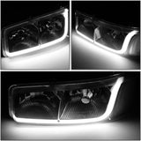DNA Motoring Smoked clear HL-LB-SIERRA99-SM-CL1 4PCs LED DRL Strip Headlight+Bumper Lamp[99-07 GMC Sierra/Yukon]