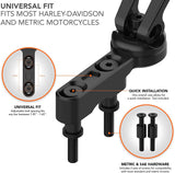 Rokform - Motorcycle Cell Phone Perch Mount, Clutch Perch Phone Mount Fits Most Harley's, Secures Phone Via Quad Tab Twist Lock Mount and Built-in Magnet Mount (Polished Aluminum)