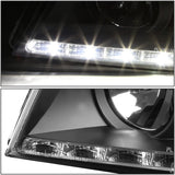 DNA Motoring HL-HPL-DRL-A496-BK Black Amber Signal Projector Headlights With LED DRL Compatible with 99-01 A4 & Quattro Models