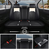 FREESOO Car Seat Cover Full Set, Leather Seat Covers Auto Accessories Waterproof Universal Fit for 5 Seats Sedan SUV Pick-up Truck (Beige 13)