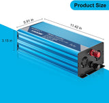 ALFFAA 1500W Solar Power Inverter 12V to 110V with Built-in 5V/2.1A USB Port,Hardwire Terminal, LCD Display,Pure Sine Wave Inverter 12V DC to 120V AC Converter for Home, RV, Truck (1500W)