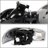 DNA Motoring HL-HPL-SIE994P-BK-AM Black Amber Dual LED Halo Rings Projector Headlights Replacement For 99-07 Sierra