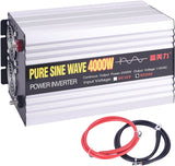 VQBAA 4000w Power Inverter DC 12V to 110V AC Car Pure Sine Wave Inverter with,Electrical Equipment Suitable for Camping or Traveling, Household appliances or Outdoor workplaces
