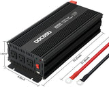 DOCOSU 3000 Watt Power Inverter with 3 AC Outlets DC 12V to AC 120V Out for Home Camping Outdoor Power Converter Supply Car RV Truck Boat 3000 Watts Modified Sine Wave Car Inverters Charger