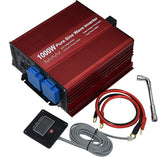 1000W Pure sine ave Power Inverter, Input DC24V Output AC110V 60Hz, with Dual Sockets, USB Output and LCD Wired Remote kit Ideal for 24V Solar System
