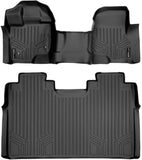 SMARTLINER Custom Fit Floor Mats 2 Row Liner Set Black Compatible with 2015-2022 Compatible with Ford F-150 SuperCrew Cab with 1st Row Bench Seat