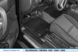 MAXLINER Floor Mats 1st Row Liner Set Black Compatible with 2007-2013 Silverado/Sierra 1500 - 2007-14 2500/3500 HD Crew or Extended Cab
