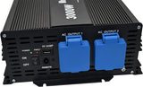 3000W Output Power Inverter with Dual sockets and USB, Modified sine Wave, Input DC12V or DC 24V Output 110V 60Hz. (12V)