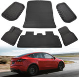 #1 Tesla Model Y Floor&Trunk Mats 2021 2022, Upgrade XPE TPR Floor Liner All Weather 3D Liner Tesla Model Y Accessories Waterproof Mats - PAVAAIDAN (Tesla Model Y Floor Mats + Trunk Mats + Frunk mat)