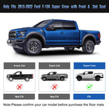 MIROZO Floor Mats Fits for 2015-2022 Ford F-150 SuperCrew Cab,All Weather Car Floor Mats Front & 2nd Seat Floor Liners