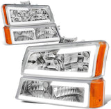 DNA Motoring HL-LB-CSIL03-BK-CL1-B Headlight (Driver & Passenger Side) For 03-07 Silverado 03-06 Avalanche