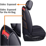 2 Front Seat Covers 2009-2022 Ford F150 Truck Seat Covers Waterproof Leather Seat Protectors Custom Fit for 2017-2022 F250 F350 F450(2 PCS Front, Black)