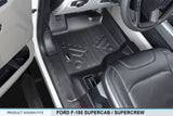 SMARTLINER Custom Fit Floor Mats 2 Row Liner Set Black Compatible with 2015-2022 Compatible with Ford F-150 SuperCrew Cab with 1st Row Bucket Seats