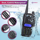 2pcs Mirkit Waterproof Radio Baofeng UV-9R Plus MK1 (UV-82 3rd Generation) 8 Watt Max Power & USB Baofeng Programming Cable & 2200mAh Battery, IP67 Handheld Radio: Dust, Cold & Waterproof Radio