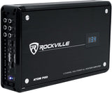 Rockville Atom P30 Marine/ATV/Car Amplifier 2400w Peak/600w RMS 4 Channel w/Volt Meter, Black