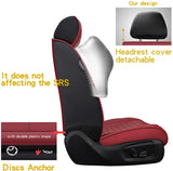 Isen-CoverAuto Full Coverage Faux Leather Car Seat Covers Universal Fit for Cars SUVs Trucks, Auto Car Seat Covers in Automotive Interior Accessories Vehicle Car Seat Cushions Full Set (Burgundy)