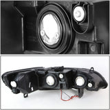 DNA Motoring HL-LB-HA98-BK-AB Black Headlights With LED DRL Bar Replacement For 98-02 Accord