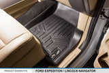 MAXLINER Floor Mats 3 Row Liner Set Black for 2011-2017 Expedition EL / Navigator L with 2nd Row Bucket Seats Without Console