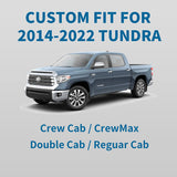 LUCKYMAN CLUB R05-A4 Faux Leather Water Proof Seat Covers, Fit for 2014-2021 Tundra Crew Cab CrewMax Double Cab Pickup Truck with Center Console Cover(Full Set, Black&Blue)