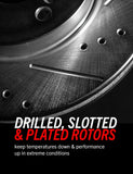 Power Stop K3019-26 Rear Z26 Carbon Fiber Brake Pads with Drilled & Slotted Brake Rotors Kit