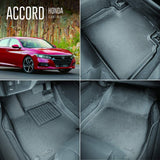 3D MAXpider All-Weather Floor Mats for Honda Accord 2018-2022 Custom Fit Car Floor Liners, Kagu Series (1st & 2nd Row, Black)