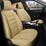 Sanwom Leather Car Seat Covers 2 PCS Front, Universal Automotive Vehicle Seat Covers, Waterproof Vehicle Seat Covers for Most Sedan SUV Pick-up Truck, Gray